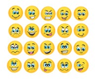 Καθορισμένη διανυσματική απεικόνιση Emoticon απεικόνιση αποθεμάτων Καθορισμένη διανυσματική απεικόνιση Emoticon απεικόνιση αποθεμάτων