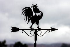 Καιρικό vane κοκκόρων σε μια νεφελώδη ημέρα στοκ φωτογραφία με δικαίωμα ελεύθερης χρήσης Καιρικό vane κοκκόρων σε μια νεφελώδη ημέρα στοκ φωτογραφία με δικαίωμα ελεύθερης χρήσης