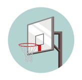 Καλάθι καλαθοσφαίρισης που εγγράφεται σε έναν κύκλο εξοπλισμός για τον αθλητισμό παιχνίδι σφαιρών διανυσματική απεικόνιση Καλάθι καλαθοσφαίρισης που εγγράφεται σε έναν κύκλο εξοπλισμός για τον αθλητισμό παιχνίδι σφαιρών διανυσματική απεικόνιση