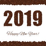 καλή χρονιά 2019 που δημιουργείται από τα φασόλια καφέ που απομονώνονται σε ένα άσπρο υπόβαθρο ελεύθερη απεικόνιση δικαιώματος καλή χρονιά 2019 που δημιουργείται από τα φασόλια καφέ που απομονώνονται σε ένα άσπρο υπόβαθρο ελεύθερη απεικόνιση δικαιώματος