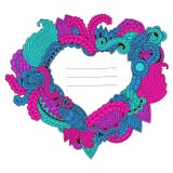 Καρδιά Zentangle pattrern με το διάστημα για το κείμενο απεικόνιση αποθεμάτων Καρδιά Zentangle pattrern με το διάστημα για το κείμενο απεικόνιση αποθεμάτων