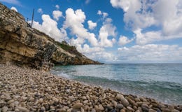 Καταπληκτικά τυρκουάζ νερά της παραλίας Xigia στοκ φωτογραφίες Καταπληκτικά τυρκουάζ νερά της παραλίας Xigia στοκ φωτογραφίες
