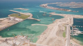 Κατασκευή του τεχνητού νησιού του φοίνικα Jumeirah στο Ντουμπάι Timelapse απόθεμα βίντεο Κατασκευή του τεχνητού νησιού του φοίνικα Jumeirah στο Ντουμπάι Timelapse απόθεμα βίντεο