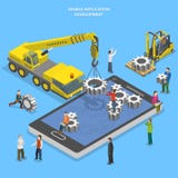 Κινητό app επίπεδο isometric διάνυσμα ανάπτυξης ελεύθερη απεικόνιση δικαιώματος Κινητό app επίπεδο isometric διάνυσμα ανάπτυξης ελεύθερη απεικόνιση δικαιώματος
