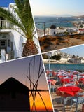 Κολάζ των τροπικών εικόνων νησιών της Ελλάδας - υπόβαθρο ταξιδιού (μ στοκ φωτογραφίες Κολάζ των τροπικών εικόνων νησιών της Ελλάδας - υπόβαθρο ταξιδιού (μ στοκ φωτογραφίες