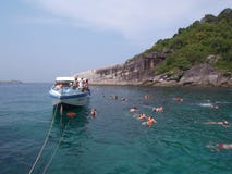 Κολυμπώντας με αναπνευτήρα στο νησί Similan, Ταϊλάνδη στοκ φωτογραφία με δικαίωμα ελεύθερης χρήσης Κολυμπώντας με αναπνευτήρα στο νησί Similan, Ταϊλάνδη στοκ φωτογραφία με δικαίωμα ελεύθερης χρήσης