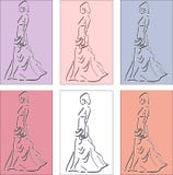Κομψή γυναίκα στο ballgown με το συμπλέκτη απεικόνιση αποθεμάτων Κομψή γυναίκα στο ballgown με το συμπλέκτη απεικόνιση αποθεμάτων