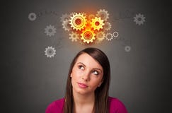 Κορίτσι με την έννοια 'brainstorming' στοκ εικόνες με δικαίωμα ελεύθερης χρήσης Κορίτσι με την έννοια 'brainstorming' στοκ εικόνες με δικαίωμα ελεύθερης χρήσης