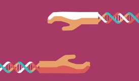 Κούνημα χεριών DNA απεικόνιση αποθεμάτων Κούνημα χεριών DNA απεικόνιση αποθεμάτων