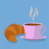 ΚοÏπες καφΠκαι croissant διανυσματική απεικόνιση ΚοÏπες καφΠκαι croissant διανυσματική απεικόνιση