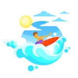 Κύμα θάλασσας σερφ ατόμων Surfer στο θερινό ωκεανό Στοκ Εικόνες Κύμα θάλασσας σερφ ατόμων Surfer στο θερινό ωκεανό Στοκ Εικόνες