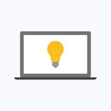 Λάμπα φωτός με το lap-top απεικόνιση αποθεμάτων Λάμπα φωτός με το lap-top απεικόνιση αποθεμάτων