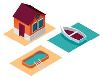 Λίμνη πλωτών σπιτιών Clipart ελεύθερη απεικόνιση δικαιώματος Λίμνη πλωτών σπιτιών Clipart ελεύθερη απεικόνιση δικαιώματος