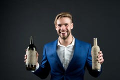 Λαβή Sommelier δύο μπουκάλια του κρασιού Επαγγελματική έννοια degustation κρασιού Επίσημο κοστούμι ατόμων με τα μπουκάλια κρασιού στοκ φωτογραφία με δικαίωμα ελεύθερης χρήσης Λαβή Sommelier δύο μπουκάλια του κρασιού Επαγγελματική έννοια degustation κρασιού Επίσημο κοστούμι ατόμων με τα μπουκάλια κρασιού στοκ φωτογραφία με δικαίωμα ελεύθερης χρήσης