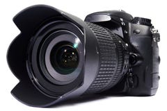 Λευκό καμερών DSLR που απομονώνεται στοκ εικόνες Λευκό καμερών DSLR που απομονώνεται στοκ εικόνες