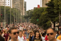 Λεωφόρος Paulista - το κύριο τουριστικό αξιοθέατο στο Σάο Πάολο, Βραζιλία στοκ εικόνα Λεωφόρος Paulista - το κύριο τουριστικό αξιοθέατο στο Σάο Πάολο, Βραζιλία στοκ εικόνα