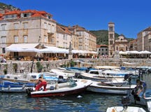 λιμενική hvar πόλη της Κροατίας Στοκ Εικόνες λιμενική hvar πόλη της Κροατίας Στοκ Εικόνες