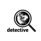 Λογότυπο με πιό magnifier, το δακτυλικό αποτύπωμα και την επιγραφή Έρευνα από το δακτυλικό αποτύπωμα πιό magnifier, έγκλημα Το Lo Στοκ Εικόνες Λογότυπο με πιό magnifier, το δακτυλικό αποτύπωμα και την επιγραφή Έρευνα από το δακτυλικό αποτύπωμα πιό magnifier, έγκλημα Το Lo Στοκ Εικόνες