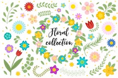 Λουλούδια και φύλλα καθορισμένα Floral συλλογή που απομονώνεται στο άσπρο υπόβαθρο Άνοιξη, στοιχεία θερινού σχεδίου για την πρόσκ Στοκ Φωτογραφίες Λουλούδια και φύλλα καθορισμένα Floral συλλογή που απομονώνεται στο άσπρο υπόβαθρο Άνοιξη, στοιχεία θερινού σχεδίου για την πρόσκ Στοκ Φωτογραφίες