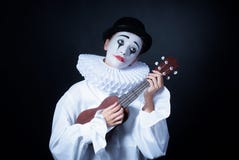 Λυπημένο mime Pierrot στοκ εικόνες με δικαίωμα ελεύθερης χρήσης Λυπημένο mime Pierrot στοκ εικόνες με δικαίωμα ελεύθερης χρήσης