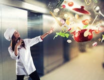 Μαγικός αρχιμάγειρας έτοιμος να μαγειρεψει ένα νέο πιάτο Στοκ εικόνες με δικαίωμα ελεύθερης χρήσης Μαγικός αρχιμάγειρας έτοιμος να μαγειρεψει ένα νέο πιάτο Στοκ εικόνες με δικαίωμα ελεύθερης χρήσης