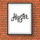 Μαύρο μήνυμα Hipster σε ένα πλαίσιο που κρεμά σε έναν τοίχο απεικόνιση αποθεμάτων Μαύρο μήνυμα Hipster σε ένα πλαίσιο που κρεμά σε έναν τοίχο απεικόνιση αποθεμάτων
