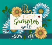 Μεγάλο floral σχέδιο καλλιγραφίας χρώματος θερινής πώλησης διανυσματικό ελεύθερη απεικόνιση δικαιώματος Μεγάλο floral σχέδιο καλλιγραφίας χρώματος θερινής πώλησης διανυσματικό ελεύθερη απεικόνιση δικαιώματος