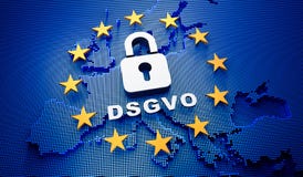 Μπλε σκηνικό της Ευρώπης DSGVO - τρισδιάστατη απεικόνιση ελεύθερη απεικόνιση δικαιώματος Μπλε σκηνικό της Ευρώπης DSGVO - τρισδιάστατη απεικόνιση ελεύθερη απεικόνιση δικαιώματος