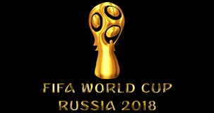 Μόσχα, Ρωσία, στις 14 Ιουνίου 2018, FIFA - χρυσό μεταλλικό λαμπρό κείμενο λέξης με το επίσημο λογότυπο του φλυτζανιού παγκόσμιου απόθεμα βίντεο Μόσχα, Ρωσία, στις 14 Ιουνίου 2018, FIFA - χρυσό μεταλλικό λαμπρό κείμενο λέξης με το επίσημο λογότυπο του φλυτζανιού παγκόσμιου απόθεμα βίντεο