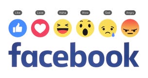 Νέο λογότυπο Facebook με το ομοειδές κουμπί και τη με κατανόηση αντίδραση Emoji διανυσματική απεικόνιση Νέο λογότυπο Facebook με το ομοειδές κουμπί και τη με κατανόηση αντίδραση Emoji διανυσματική απεικόνιση