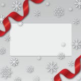 Νέο υπόβαθρο Χριστουγέννων έτους με snowflakes τα σύνορα και την κορδέλλα διανυσματική απεικόνιση Νέο υπόβαθρο Χριστουγέννων έτους με snowflakes τα σύνορα και την κορδέλλα διανυσματική απεικόνιση