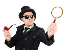 Νέος ιδιωτικός αστυνομικός με το σωλήνα στοκ φωτογραφία με δικαίωμα ελεύθερης χρήσης Νέος ιδιωτικός αστυνομικός με το σωλήνα στοκ φωτογραφία με δικαίωμα ελεύθερης χρήσης