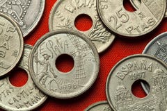 Νομίσματα της Ισπανίας Φορέστε Quijote και τον ανεμόμυλο στοκ φωτογραφία Νομίσματα της Ισπανίας Φορέστε Quijote και τον ανεμόμυλο στοκ φωτογραφία