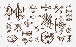 Νορβηγοί Futhark islandic και ρούνοι Βίκινγκ καθορισμένοι Το μαγικό χέρι σύρει τα σύμβολα ως προκαθορισμένα φυλακτά Διανυσματικό διανυσματική απεικόνιση Νορβηγοί Futhark islandic και ρούνοι Βίκινγκ καθορισμένοι Το μαγικό χέρι σύρει τα σύμβολα ως προκαθορισμένα φυλακτά Διανυσματικό διανυσματική απεικόνιση