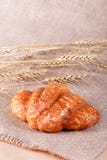 Νόστιμος croissant με τη μαρμελάδα στο αγροτικό υπόβαθρο με spikelets στοκ φωτογραφία με δικαίωμα ελεύθερης χρήσης Νόστιμος croissant με τη μαρμελάδα στο αγροτικό υπόβαθρο με spikelets στοκ φωτογραφία με δικαίωμα ελεύθερης χρήσης