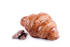 Νόστιμος croissant με τη σοκολάτα και μαρμελάδα που απομονώνεται στο λευκό στοκ φωτογραφίες με δικαίωμα ελεύθερης χρήσης Νόστιμος croissant με τη σοκολάτα και μαρμελάδα που απομονώνεται στο λευκό στοκ φωτογραφίες με δικαίωμα ελεύθερης χρήσης