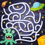 Ο αλλοδαπός βοήθειας βρίσκει την πορεία σε UFO λαβύρινθος Παιχνίδι λαβυρίνθου για τα κατσίκια ελεύθερη απεικόνιση δικαιώματος Ο αλλοδαπός βοήθειας βρίσκει την πορεία σε UFO λαβύρινθος Παιχνίδι λαβυρίνθου για τα κατσίκια ελεύθερη απεικόνιση δικαιώματος
