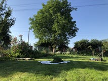 Ο θεριστής χορτοταπήτων mowerLawn επάνω ο χορτοτάπητας στοκ φωτογραφίες Ο θεριστής χορτοταπήτων mowerLawn επάνω ο χορτοτάπητας στοκ φωτογραφίες
