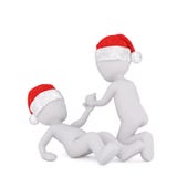 ο τρισδιάστατος Toon στο καπέλο Santa που βοηθά το φίλο επάνω από το έδαφος Στοκ φωτογραφία με δικαίωμα ελεύθερης χρήσης ο τρισδιάστατος Toon στο καπέλο Santa που βοηθά το φίλο επάνω από το έδαφος Στοκ φωτογραφία με δικαίωμα ελεύθερης χρήσης