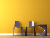 οι έδρες σχεδιάζουν τον εσωτερικό σύγχρονο πορτοκαλή τοίχο Στοκ εικόνα με δικαίωμα ελεύθερης χρήσης οι έδρες σχεδιάζουν τον εσωτερικό σύγχρονο πορτοκαλή τοίχο Στοκ εικόνα με δικαίωμα ελεύθερης χρήσης
