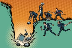 Οι επιχειρηματίες αγρίων σκοτώνουν τον υπολογιστή Λογοκρισία Διαδικτύου και polit διανυσματική απεικόνιση Οι επιχειρηματίες αγρίων σκοτώνουν τον υπολογιστή Λογοκρισία Διαδικτύου και polit διανυσματική απεικόνιση