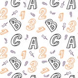Πίσω στο υπόβαθρο shool Συρμένο χέρι doodle άνευ ραφής σχέδιο Δημιουργικά στοιχεία δυσαρεστημένη απεικόνιση κινούμενων σχεδίων αγ Στοκ Εικόνες Πίσω στο υπόβαθρο shool Συρμένο χέρι doodle άνευ ραφής σχέδιο Δημιουργικά στοιχεία δυσαρεστημένη απεικόνιση κινούμενων σχεδίων αγ Στοκ Εικόνες