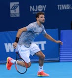 Παιχνίδι Dimitrov Grigor στο δικαστήριο στοκ εικόνα Παιχνίδι Dimitrov Grigor στο δικαστήριο στοκ εικόνα