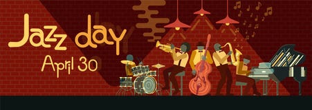 Παιχνίδι ζωνών της Jazz στο πιάνο, το saxophone, τις διπλός-πέρκες, την κορνέτα και τα τύμπανα οργάνων musicail στο φραγμό της Ja ελεύθερη απεικόνιση δικαιώματος Παιχνίδι ζωνών της Jazz στο πιάνο, το saxophone, τις διπλός-πέρκες, την κορνέτα και τα τύμπανα οργάνων musicail στο φραγμό της Ja ελεύθερη απεικόνιση δικαιώματος