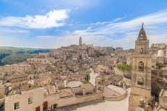 Πανοραμική άποψη του χαρακτηριστικού Di $matera και εκκλησία Sassi πετρών του Μ Στοκ φωτογραφία με δικαίωμα ελεύθερης χρήσης Πανοραμική άποψη του χαρακτηριστικού Di $matera και εκκλησία Sassi πετρών του Μ Στοκ φωτογραφία με δικαίωμα ελεύθερης χρήσης