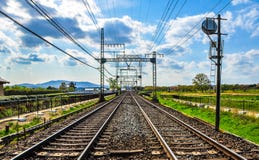 Παράβλεψη των διαδρομών τραίνων στο Νάρα, Ιαπωνία στοκ εικόνα Παράβλεψη των διαδρομών τραίνων στο Νάρα, Ιαπωνία στοκ εικόνα