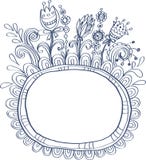 Πλαίσιο Doodle με τα πουλιά και τα λουλούδια απεικόνιση αποθεμάτων Πλαίσιο Doodle με τα πουλιά και τα λουλούδια απεικόνιση αποθεμάτων