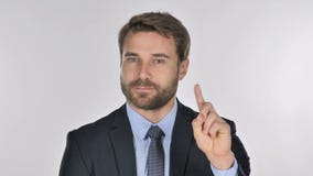 Πορτρέτο του κυματίζοντας δάχτυλου επιχειρηματιών για να αρνηθεί φιλμ μικρού μήκους Πορτρέτο του κυματίζοντας δάχτυλου επιχειρηματιών για να αρνηθεί φιλμ μικρού μήκους