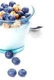 Ποτήρι του γιαουρτιού με το muesli και των βακκινίων για το πρόγευμα Στοκ Φωτογραφία Ποτήρι του γιαουρτιού με το muesli και των βακκινίων για το πρόγευμα Στοκ Φωτογραφία