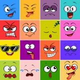 Πρόσωπο τεράτων κινούμενων σχεδίων Emoji Χαριτωμένα emoticons Τετραγωνικά ζωηρόχρωμα είδωλα απεικόνιση αποθεμάτων Πρόσωπο τεράτων κινούμενων σχεδίων Emoji Χαριτωμένα emoticons Τετραγωνικά ζωηρόχρωμα είδωλα απεικόνιση αποθεμάτων